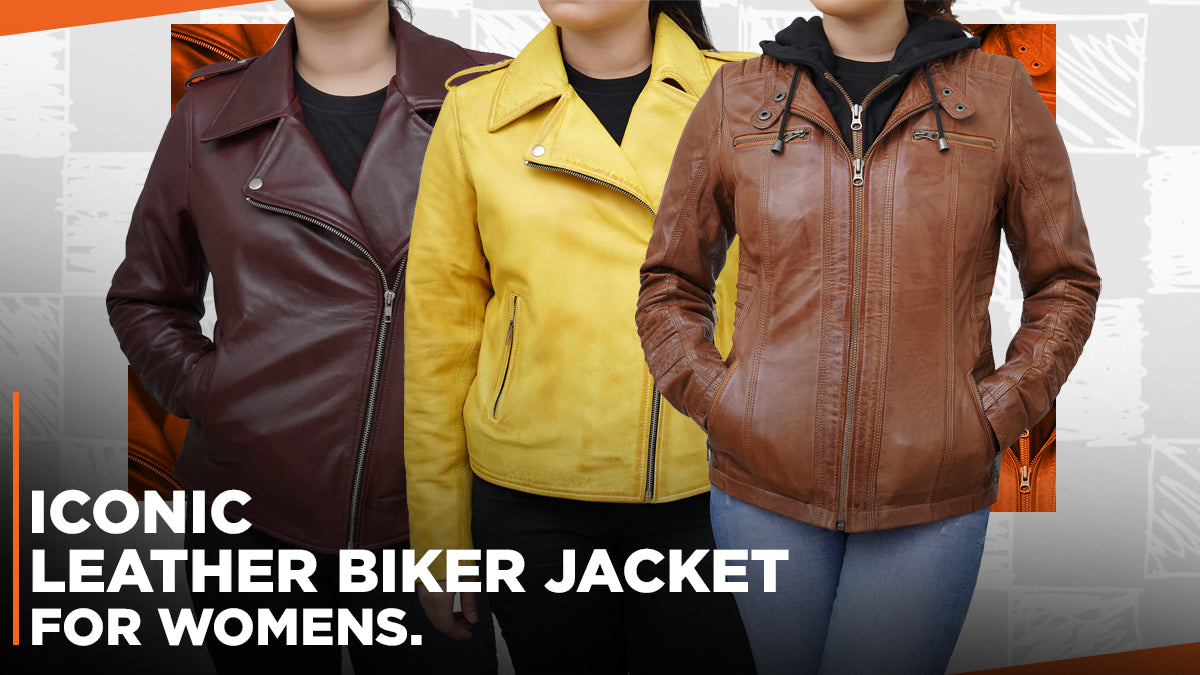 Iconic Leather Biker Jacket For Womens - Petersign