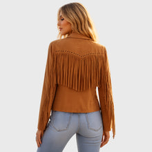 Load image into Gallery viewer, Womens Boho Suede Fringe Jacket