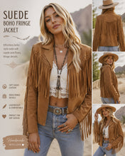 Load image into Gallery viewer, Womens Boho Suede Fringe Jacket