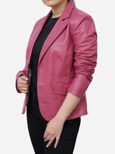 Load image into Gallery viewer, Real Barbie Pink Casual Leather Blazer For Women
