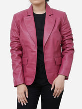 Load image into Gallery viewer, Zoey Casual Leather Barbie Pink Blazer