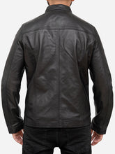 Load image into Gallery viewer, Men Cafe Racer Casul Black Leather Jacket