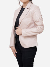 Load image into Gallery viewer, Casual Light Pink Genuine Leather Blazer For Women