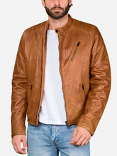 Lade das Bild in den Galerie-Viewer, Waylen Vintage Brown Leather Motorbike Jacket Jacket