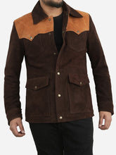 Load image into Gallery viewer, Brown Men Cowboy Suede Leather Jacket