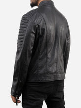 Lade das Bild in den Galerie-Viewer, Men Fitted Style Black Cafe Racer Motorcycle Leather Jacket
