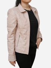 Load image into Gallery viewer, Women Light Pink Leather Jacket