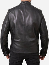 Load image into Gallery viewer, Men Pilot Black Leather Slim Fit Jacket With Patches
