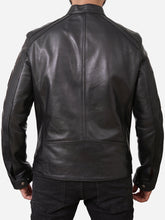 Load image into Gallery viewer, Men Pilot Black Leather Slim Fit Jacket With Patches