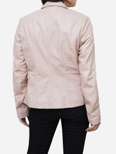 Load image into Gallery viewer, Casual Light Pink Real Leather Blazer For Women