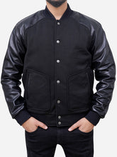 Load image into Gallery viewer, Men Baseball Wool and Leather Varsity Jacket