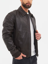 Load image into Gallery viewer, Jaxon Brown Genuine Leather Jacket