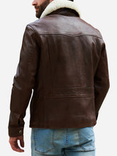 Lade das Bild in den Galerie-Viewer, Aviator Style Designer Brown Shearling Jacket