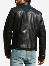 Load image into Gallery viewer, Men Edgy Style Genuine Leather Biker Jacket