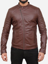 Lade das Bild in den Galerie-Viewer, Men Casual Brown Real Leather Jacket