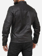 Load image into Gallery viewer, Men Cafe Racer Leather Jacket