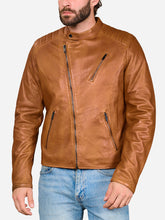 Lade das Bild in den Galerie-Viewer, Vintage Brown Leather Motorbike Jacket