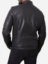 Load image into Gallery viewer, Classic Four Zipper Pockets Style Men Black Leather Jacket
