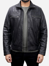Load image into Gallery viewer, Timothy Designer Black Fitted Leather Jacket