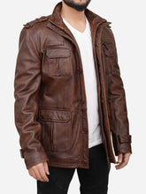 Load image into Gallery viewer, Finley Vintage Brown Leather Jacket