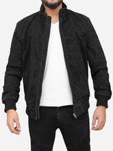 Lade das Bild in den Galerie-Viewer, Jaxon Casual Black Bomber Jacket