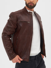Lade das Bild in den Galerie-Viewer, Genuine Leather Cafe Racer Motorcycle Jacket