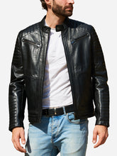 Load image into Gallery viewer, Albert Vintage Cafe Racer Leather Jacket