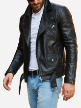 Load image into Gallery viewer, Classic Style Men Black Biker Leather Jacket