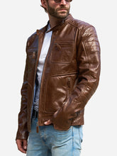 Load image into Gallery viewer, Distressed Leather Brown Jacket For men