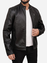 Load image into Gallery viewer, Black Leather Jacket for Men