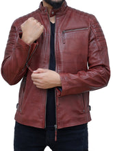 Load image into Gallery viewer, Men's Café Racer Leather Jacket