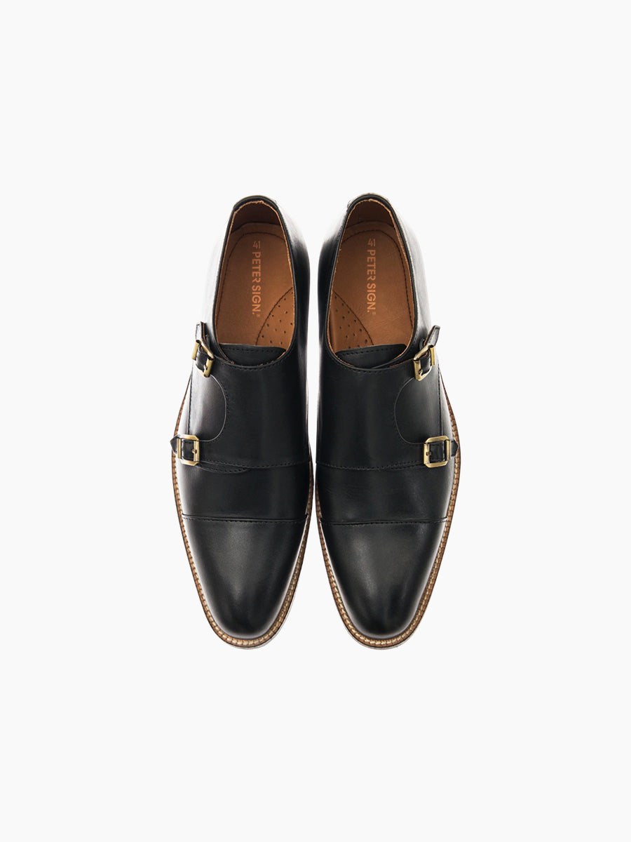 chinese dress ladies Formal Cap Toe Black Double Buckle Monk Strap Shoes for Men – Sleek &  Stylish