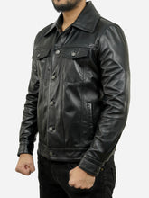 Load image into Gallery viewer, Trucker Leather Jacket