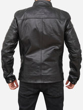 Load image into Gallery viewer, Men Classic Black Motorcycle Leather Jacket