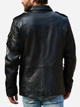 Load image into Gallery viewer, Black Casual Men Leather Trucker Jacket