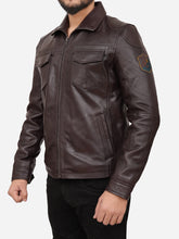 Load image into Gallery viewer, Casual Brown Leather Jacket For Men