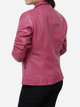 Load image into Gallery viewer, Women Real Barbie Pink Leather Blazer