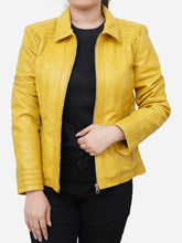 Load image into Gallery viewer, Fitted Style Yellow Motorbike Jacket