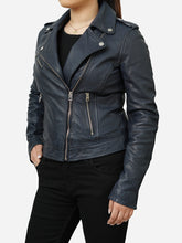 Load image into Gallery viewer, fitted leather jacket womens