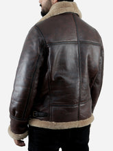 Load image into Gallery viewer, Men Shearling Brown B3 Leather Bomber Jacket
