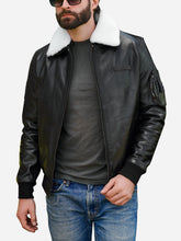Lade das Bild in den Galerie-Viewer, aviator bomber leather jacket
