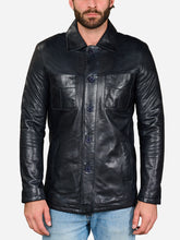Load image into Gallery viewer, Daniel Sheepskin Vintage Black Trucker Leather Jacket