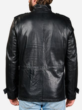 Load image into Gallery viewer, Vintage Men Black sheepskin leather jacket
