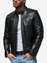 Lade das Bild in den Galerie-Viewer, vintage leather biker jacket for Men