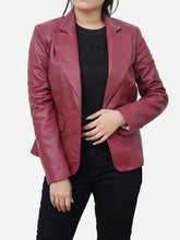 Load image into Gallery viewer, Maroon Leather Blazer