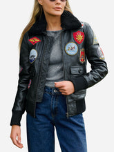 Load image into Gallery viewer, WWII Style Shearling Black Leather Aviator Jacket