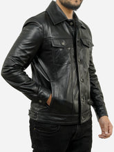 Load image into Gallery viewer, Trucker Leather Jacket