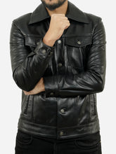 Load image into Gallery viewer, Trucker Leather Jacket
