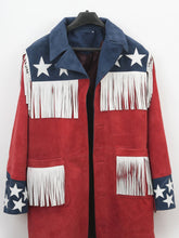 Lade das Bild in den Galerie-Viewer, Cowgirl American Flag Suede Leather Jacket For Sale