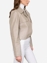 Load image into Gallery viewer, Daisy Cropped Leather Biker Jacket